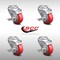 Service Caster 3 Inch SS Red Polyurethane Wheel Swivel Bolt Hole Caster Set with Brake SCC SCC-SSBH20S314-PPUB-RED-TLB-4 - alternate 2
